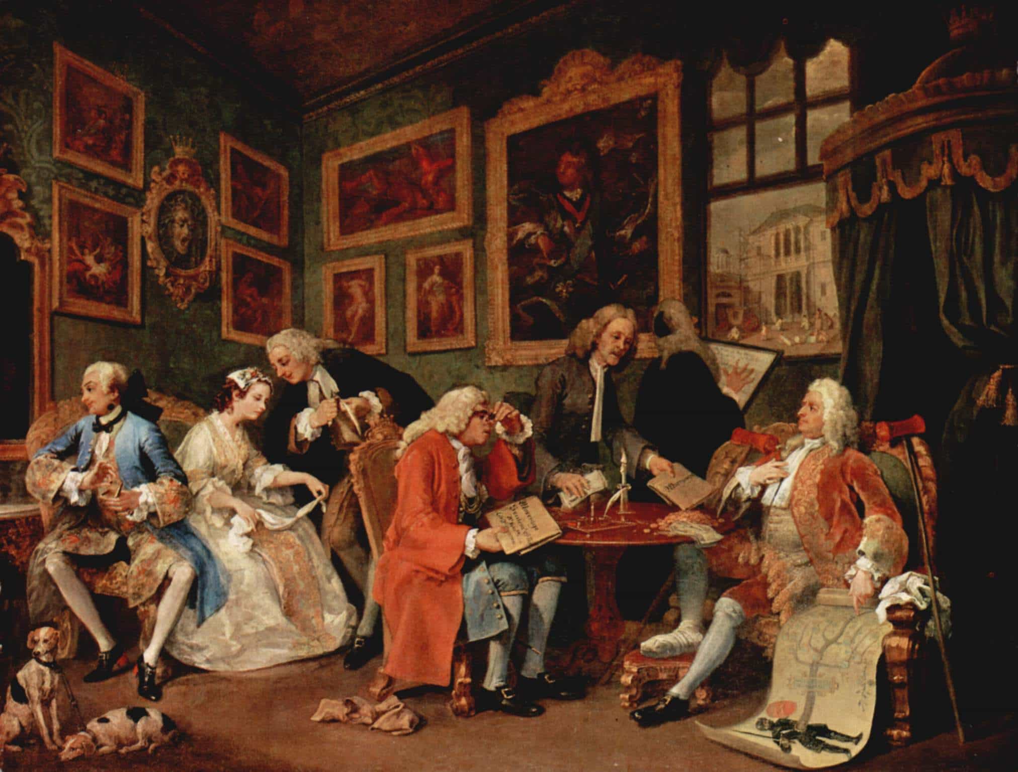 《当世風の結婚  第１場  結婚の財産契約》 ウィリアム・ホガース  【1743年頃】